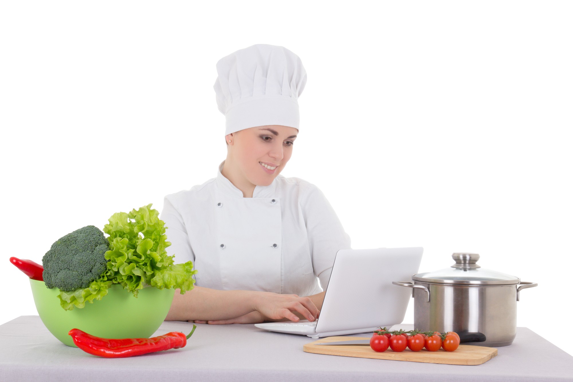 Chef che insegna una tecnica alla videocamera